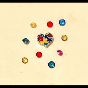 Origami Owl Autism Charm & Swarovski Stardust Crystals